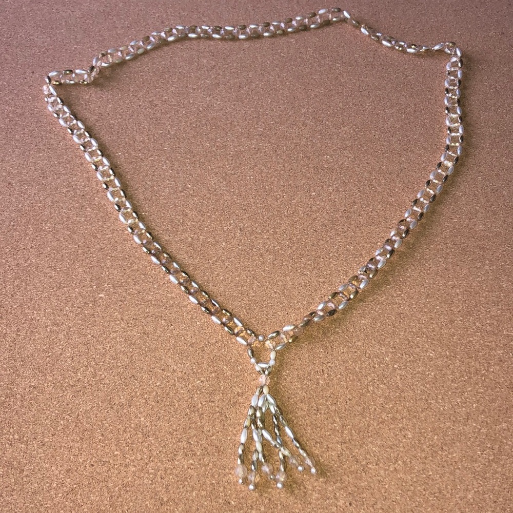 Beaded Neutral Fashion Costume Necklace